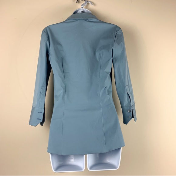 Michael Kors blue button up shirt. Size 2 - Picture 2 of 10